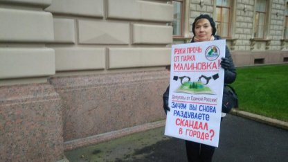Защитники парка Малиновка у ЗакСа, 31 октября 2018 года