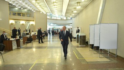 Путин на голосовании 