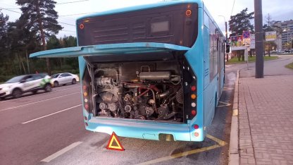 якобы горевший атвобус на проспекте Ветеранов 