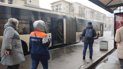 Автобус загорелся