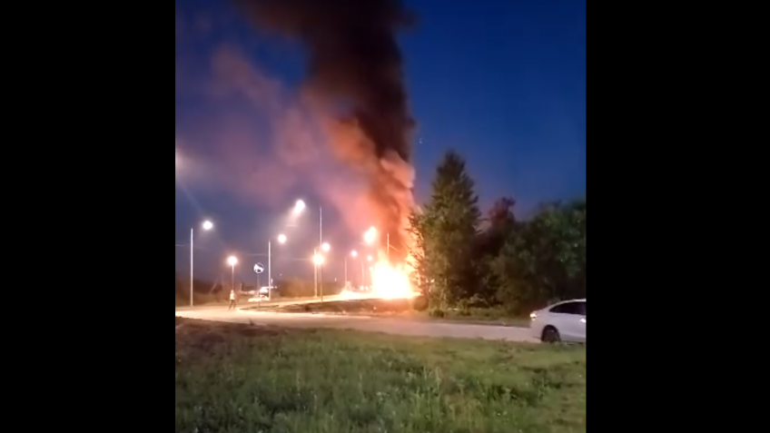 Горел автобус